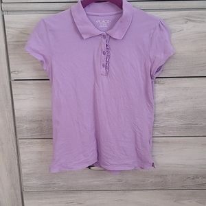 4/20❤Children's Place Lavender Ruffled Uniform Tee